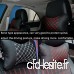 Jiele 2 pcs de voiture appuie-tête  support de cou d'oreiller double Rhombus Pattern en cuir respirant et confortable en mousse à mémoire pour appuie-tête de siège de voiture Coussin de soutien - B0761LP981